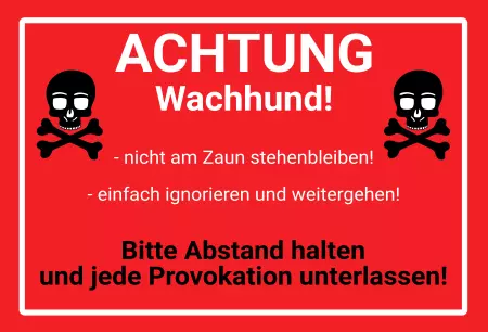 Hunde Warnschild Zutritt verboten Hunde Achtung Wachhund! Bild