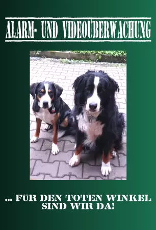 Hunde Warnschild Zutritt verbotenHunde Alarm- und Videoüberwachung Bild