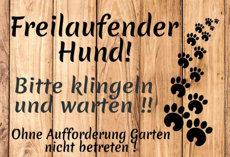 Hunde Warnschild Zutritt verboten Hunde Freilaufender Hund! Bild