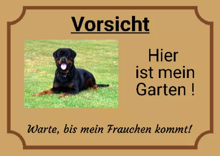 Hunde Warnschild Zutritt verboten Hunde Hier ist mein Garten Bild