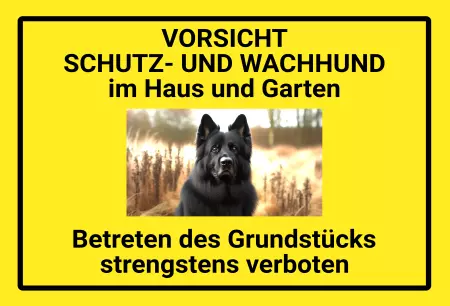 Hunde Warnschild Zutritt verbotenHunde SCHUTZ- UND WACHHUND Bild