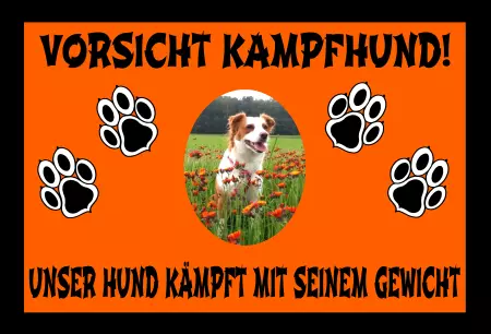 Hunde Warnschild Zutritt verbotenHunde Vorsicht Kampfhund! Bild