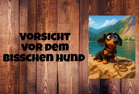 Hunde Warnschild Zutritt verbotenHunde Vorsicht vor dem bisschen Hund Bild
