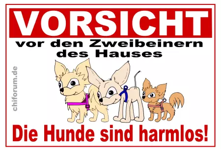 Hunde Warnschild Zutritt verbotenHunde vorsicht Zweibeiner Bild